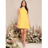 imageSweatyRocks Womens Casual Sleeveless Tie Back Halter Dress Mini Swing Pleated Aline Loose DressYellow
