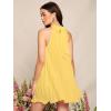 imageSweatyRocks Womens Casual Sleeveless Tie Back Halter Dress Mini Swing Pleated Aline Loose DressYellow