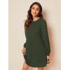 imageSweatyRocks Womens Elegant Mesh Contrast Long Sleeve A Line Mini Short DressArmy Green