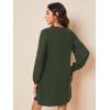 imageSweatyRocks Womens Elegant Mesh Contrast Long Sleeve A Line Mini Short DressArmy Green