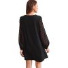 imageSweatyRocks Womens Elegant Mesh Contrast Long Sleeve A Line Mini Short DressBlack