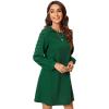 imageSweatyRocks Womens Elegant Mesh Contrast Long Sleeve A Line Mini Short DressDark Green