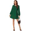 imageSweatyRocks Womens Elegant Mesh Contrast Long Sleeve A Line Mini Short DressDark Green