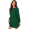imageSweatyRocks Womens Elegant Mesh Contrast Long Sleeve A Line Mini Short DressDark Green