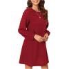 imageSweatyRocks Womens Elegant Mesh Contrast Long Sleeve A Line Mini Short DressRed