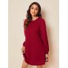 imageSweatyRocks Womens Elegant Mesh Contrast Long Sleeve A Line Mini Short DressRed
