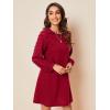 imageSweatyRocks Womens Elegant Mesh Contrast Long Sleeve A Line Mini Short DressRed