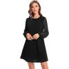 imageSweatyRocks Womens Elegant Mesh Contrast Long Sleeve A Line Mini Short DressSilver Line Black