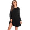 imageSweatyRocks Womens Elegant Mesh Contrast Long Sleeve A Line Mini Short DressSilver Line Black