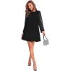 imageSweatyRocks Womens Elegant Mesh Contrast Long Sleeve A Line Mini Short DressSilver Line Black