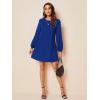 imageSweatyRocks Womens Elegant Mesh Contrast Long Sleeve A Line Mini Short DressSolid Royal Blue