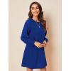 imageSweatyRocks Womens Elegant Mesh Contrast Long Sleeve A Line Mini Short DressSolid Royal Blue