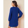 imageSweatyRocks Womens Elegant Mesh Contrast Long Sleeve A Line Mini Short DressSolid Royal Blue