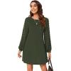imageSweatyRocks Womens Elegant Mesh Contrast Long Sleeve A Line Mini Short DressArmy Green