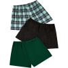 imageSweatyRocks Womens 3 Pack Plus Size Pajama Shorts Elastic High Waisted Lounge Sleep ShortsGreen and Black