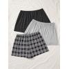 imageSweatyRocks Womens 3 Pack Plus Size Pajama Shorts Elastic High Waisted Lounge Sleep ShortsMulticolor