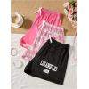 imageSweatyRocks Womens 3 Pack Plus Size Pajama Shorts Elastic High Waisted Lounge Sleep ShortsPink and Black