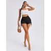 imageSweatyRocks Womens Drawstring Side Ruched Biker Shorts Solid High Waisted Yoga Workout Athletic ShortsBlack