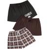 imageSweatyRocks Womens 3 Pack Plus Size Pajama Shorts Elastic High Waisted Lounge Sleep ShortsBlack and Brown