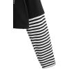 imageSweatyRocks Womens Color Block Butterfly Print Striped Long Sleeve Crop Top T ShirtGraphic Black White