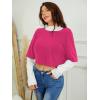 imageSweatyRocks Womens Color Block Butterfly Print Striped Long Sleeve Crop Top T ShirtHot Pink White