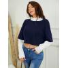imageSweatyRocks Womens Color Block Butterfly Print Striped Long Sleeve Crop Top T ShirtNavy Blue White