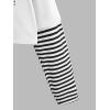 imageSweatyRocks Womens Color Block Butterfly Print Striped Long Sleeve Crop Top T ShirtStriped White