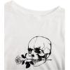 imageSweatyRocks Womens Color Block Butterfly Print Striped Long Sleeve Crop Top T ShirtWhite Skull