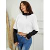 imageSweatyRocks Womens Color Block Butterfly Print Striped Long Sleeve Crop Top T ShirtWhite and Black