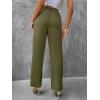 imageSweatyRocks Womens Elegant High Waist Solid Long Pants Office TrousersArmy Green