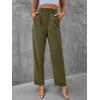 imageSweatyRocks Womens Elegant High Waist Solid Long Pants Office TrousersArmy Green