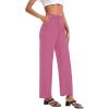 imageSweatyRocks Womens Elegant High Waist Solid Long Pants Office TrousersBright Pink