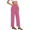 imageSweatyRocks Womens Elegant High Waist Solid Long Pants Office TrousersBright Pink