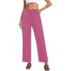 imageSweatyRocks Womens Elegant High Waist Solid Long Pants Office TrousersBright Pink