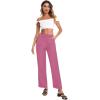 imageSweatyRocks Womens Elegant High Waist Solid Long Pants Office TrousersBright Pink