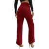 imageSweatyRocks Womens Elegant High Waist Solid Long Pants Office TrousersBurgundy