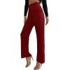 imageSweatyRocks Womens Elegant High Waist Solid Long Pants Office TrousersBurgundy