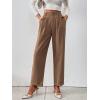 imageSweatyRocks Womens Elegant High Waist Solid Long Pants Office TrousersCemel