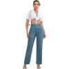 imageSweatyRocks Womens Elegant High Waist Solid Long Pants Office TrousersDusty Blue