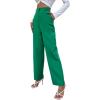 imageSweatyRocks Womens Elegant High Waist Solid Long Pants Office TrousersGreen