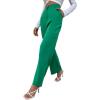 imageSweatyRocks Womens Elegant High Waist Solid Long Pants Office TrousersGreen