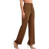 imageSweatyRocks Womens Elegant High Waist Solid Long Pants Office TrousersPlain Brown
