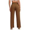 imageSweatyRocks Womens Elegant High Waist Solid Long Pants Office TrousersPlain Brown