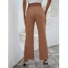 imageSweatyRocks Womens Elegant High Waist Solid Long Pants Office TrousersPlain Khaki