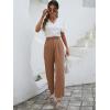 imageSweatyRocks Womens Elegant High Waist Solid Long Pants Office TrousersPlain Khaki