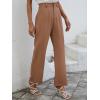 imageSweatyRocks Womens Elegant High Waist Solid Long Pants Office TrousersPlain Khaki