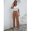 imageSweatyRocks Womens Elegant High Waist Solid Long Pants Office TrousersPlain Khaki