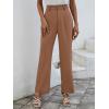 imageSweatyRocks Womens Elegant High Waist Solid Long Pants Office TrousersPlain Khaki