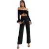imageSweatyRocks Womens Elegant High Waist Solid Long Pants Office TrousersSolid Black