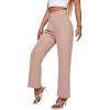 imageSweatyRocks Womens Elegant High Waist Solid Long Pants Office TrousersSolid Dusty Pink